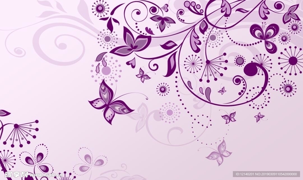 紫色花纹蝴蝶