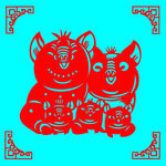猪剪纸