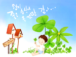 可爱卡通儿童创意装饰图案画
