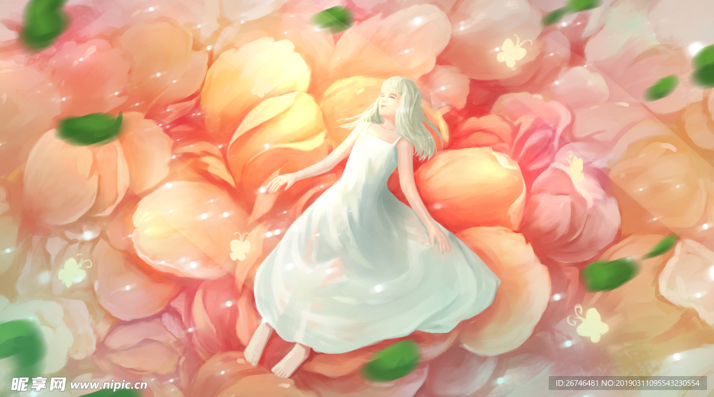 花瓣上的女孩