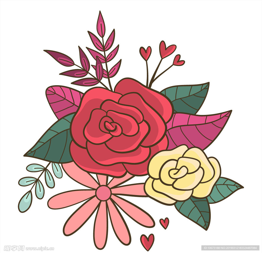 卡通花束