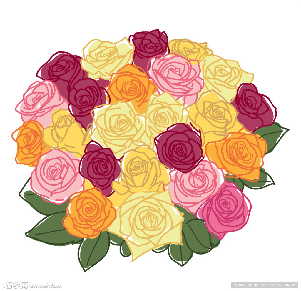 卡通花束