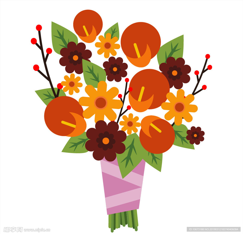卡通花束