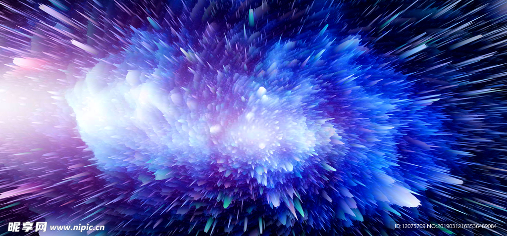 蓝色爆炸科技背景图片