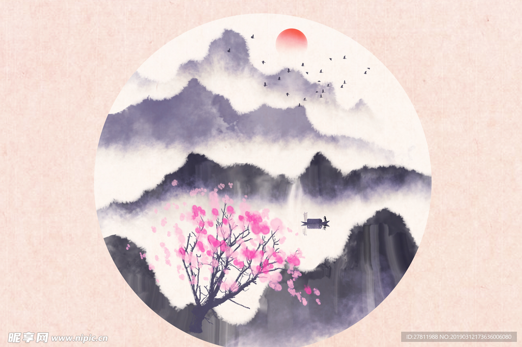 新中式背景墙