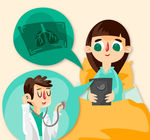 创意病床上的女患者