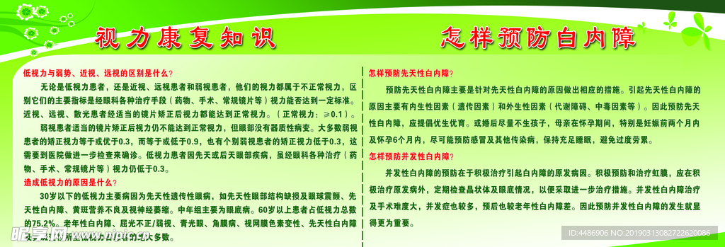 视力康复 预防白内障制度