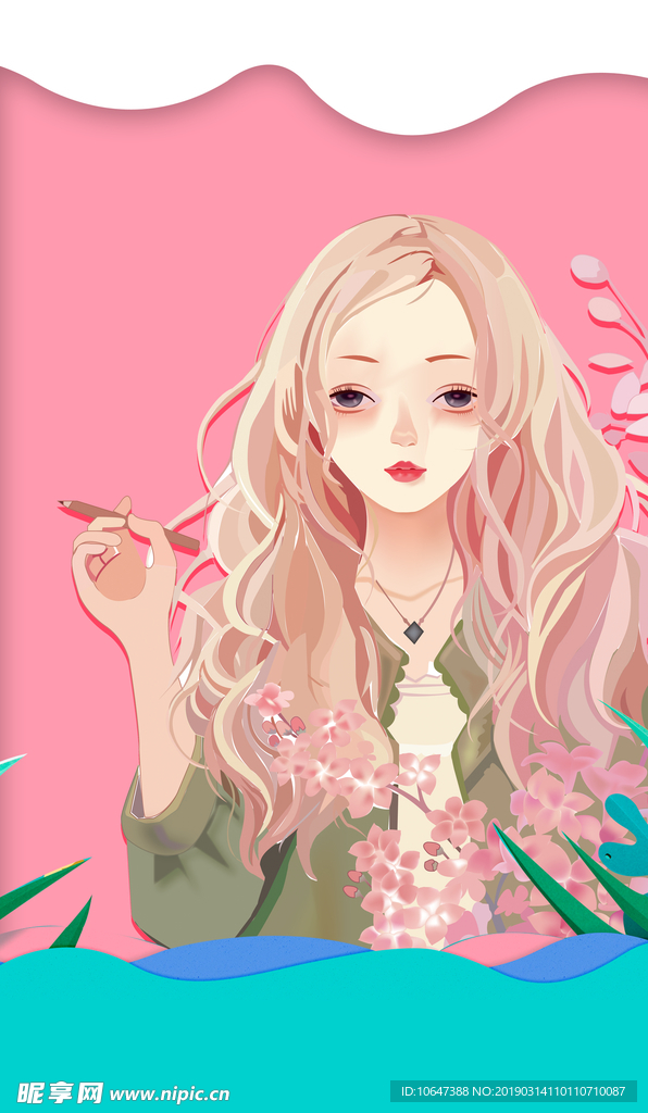 卡通美女