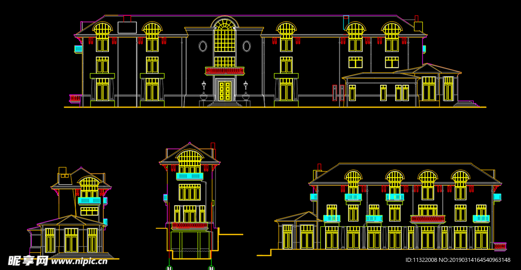 别墅外立面CAD