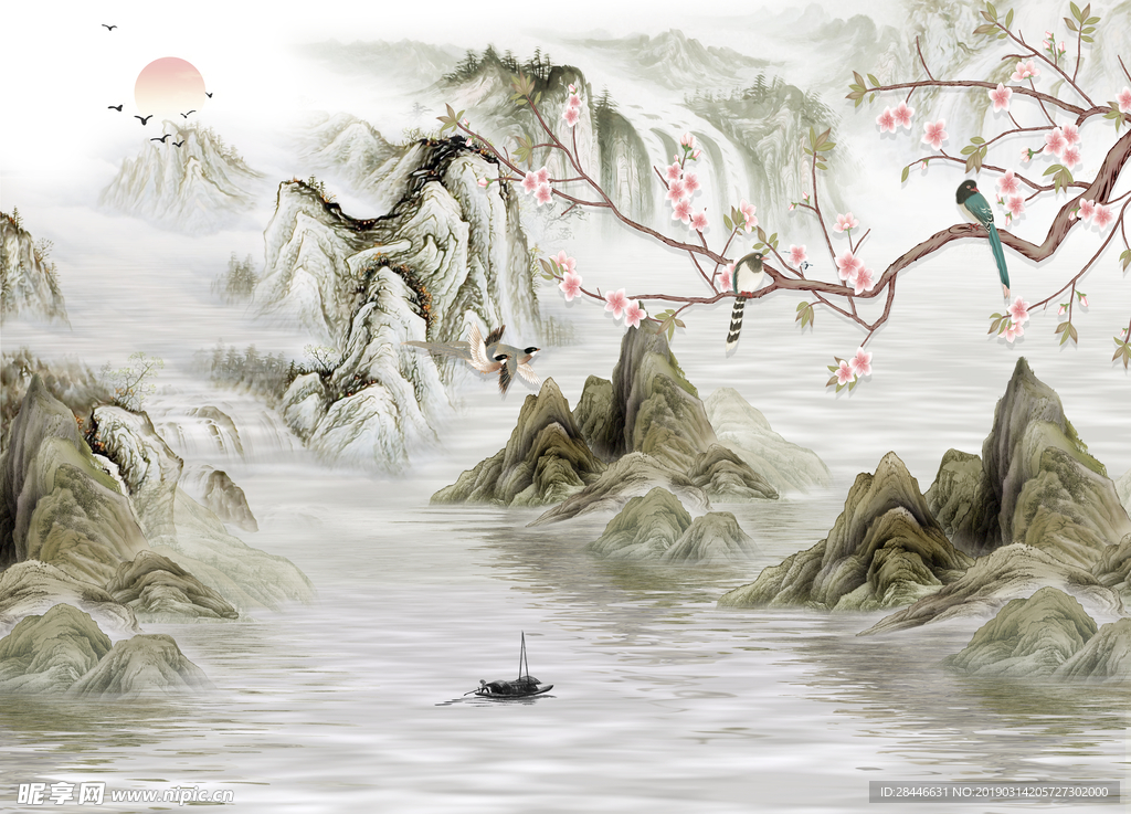 新中式背景墙