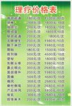 理疗价格表