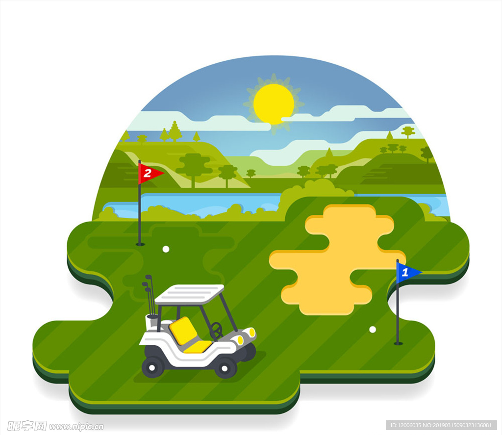 高尔夫球场. 矢量图装饰设计 向量例证. 插画 包括有 绿色, 字段, 图标, 比赛, 漏洞, 标志, 放置 - 191163510
