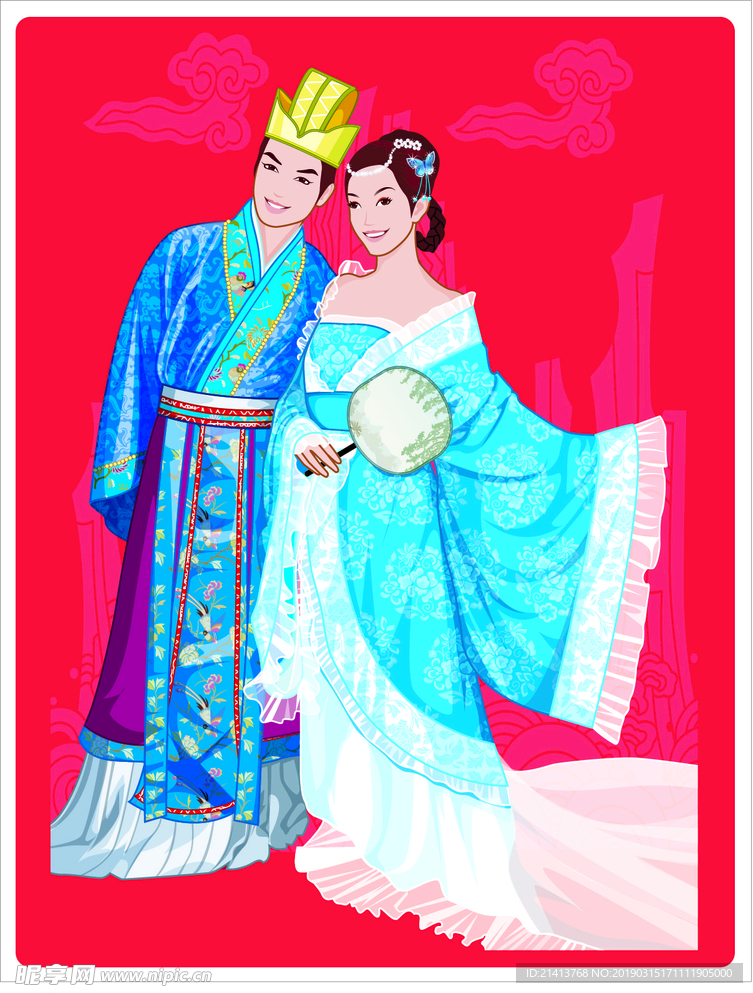 手绘古典新婚