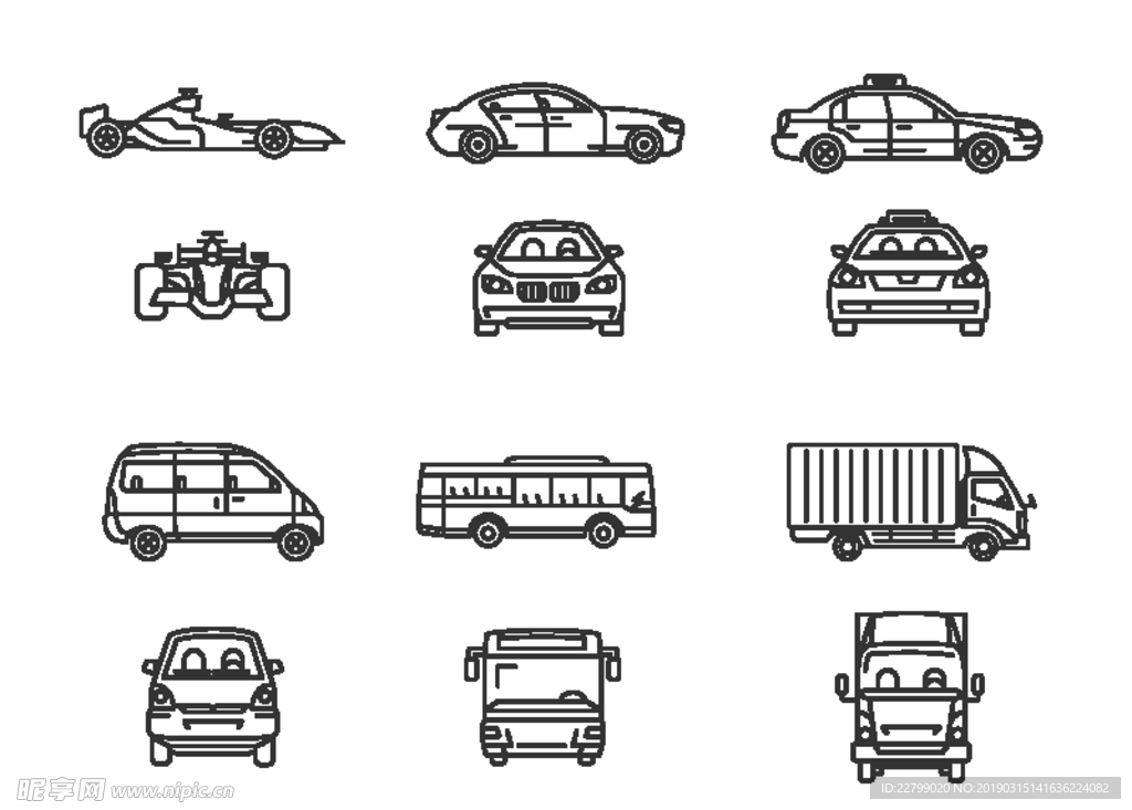 各种各样的汽车模型