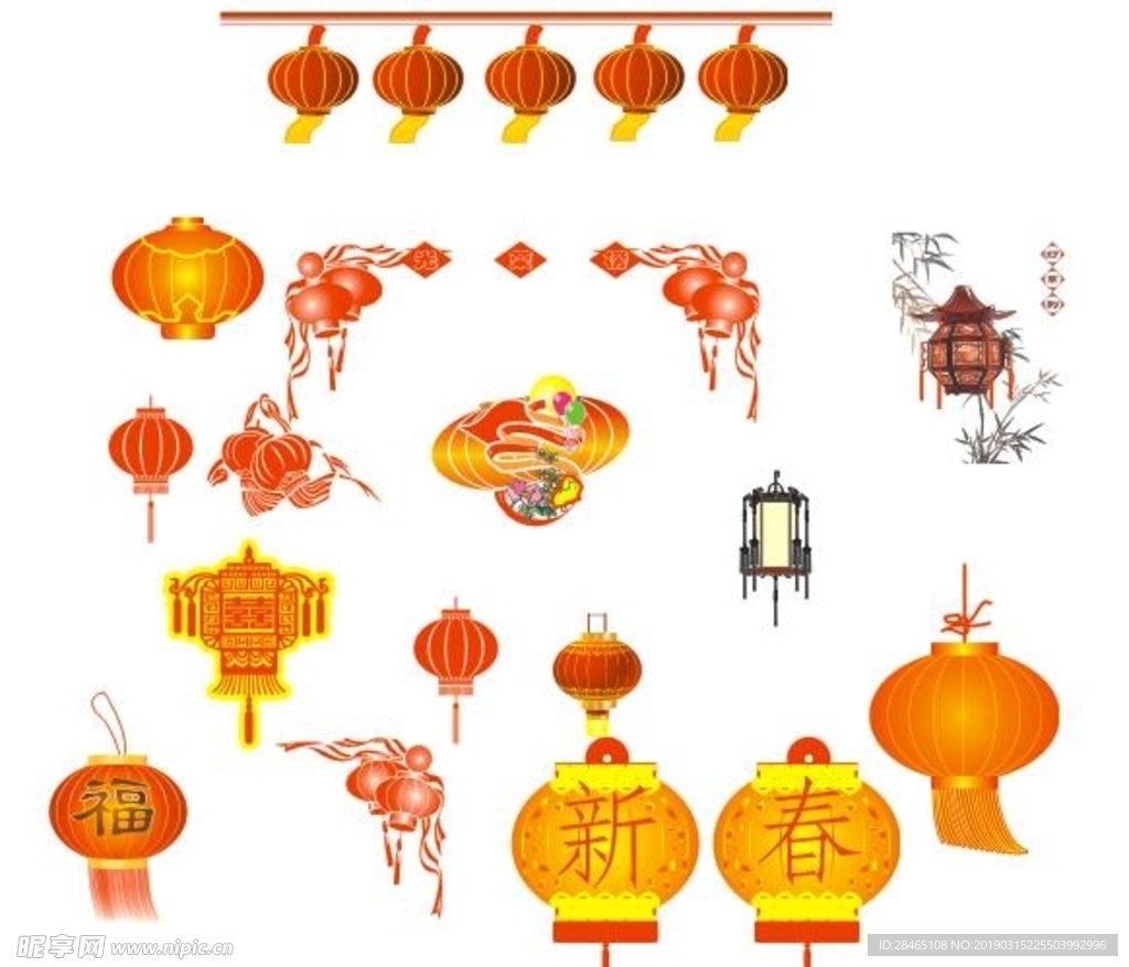 各种灯笼矢量图