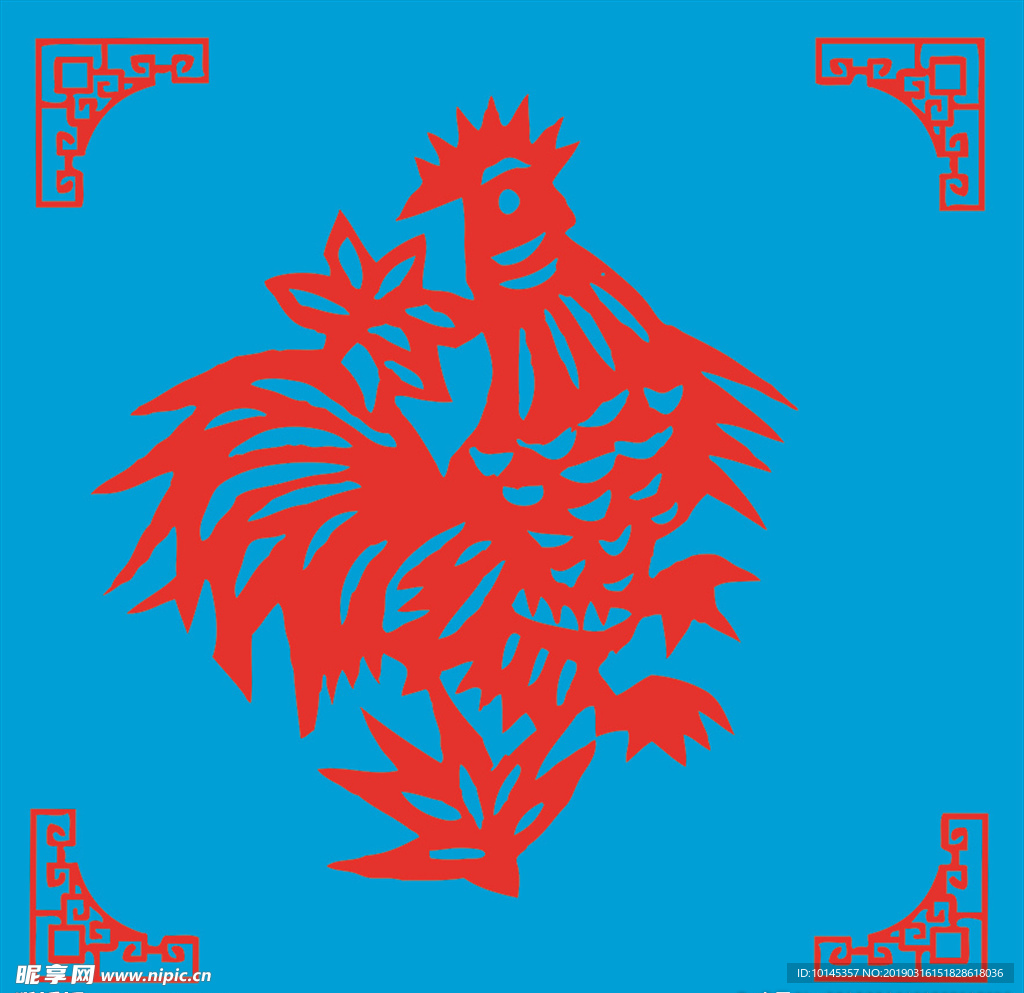 鸡剪纸