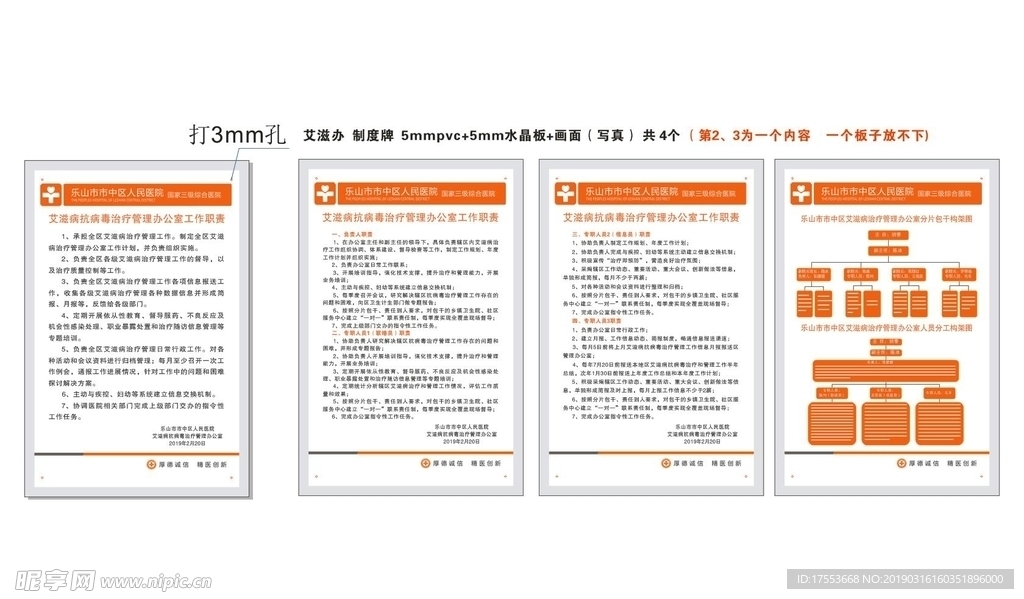 医院制度牌  cdr  x4