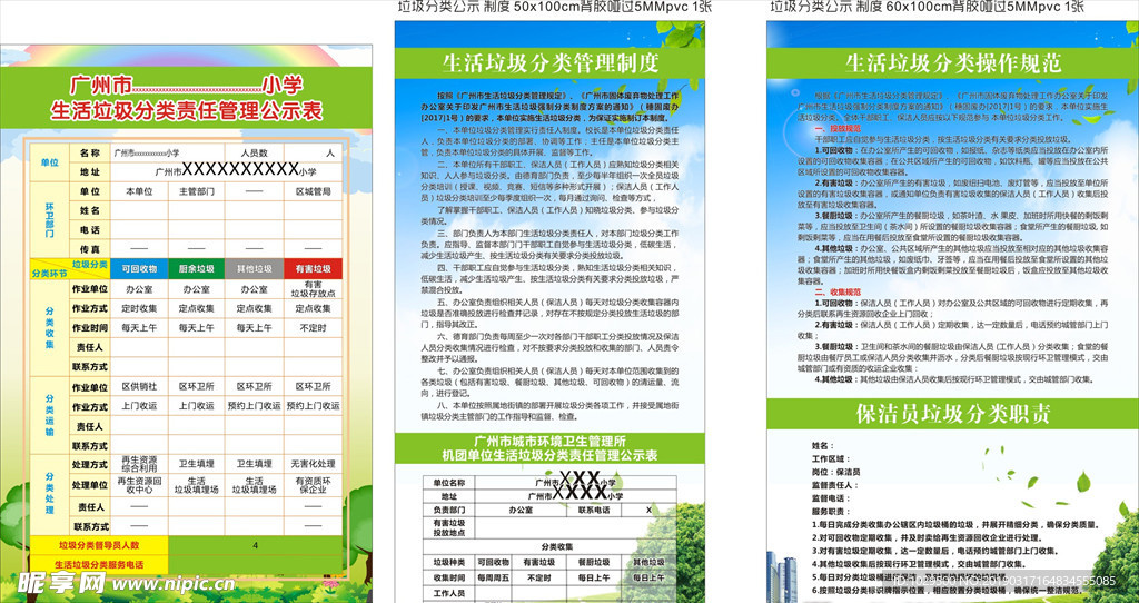 垃圾分类 公示牌 垃圾分类制度