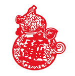 葫芦剪纸金玉满堂