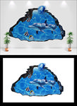 海洋 海豚 3D 立体 卡通