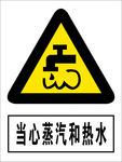 当心蒸汽和热水