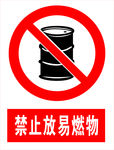 禁止放易燃物