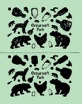 黑白野兽素描草图剪影