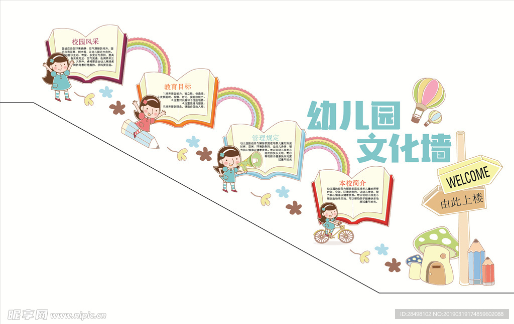 儿园楼道墙 校园楼梯 楼梯文化