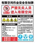 有限空间作业安全告知牌