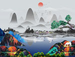 新中式背景墙
