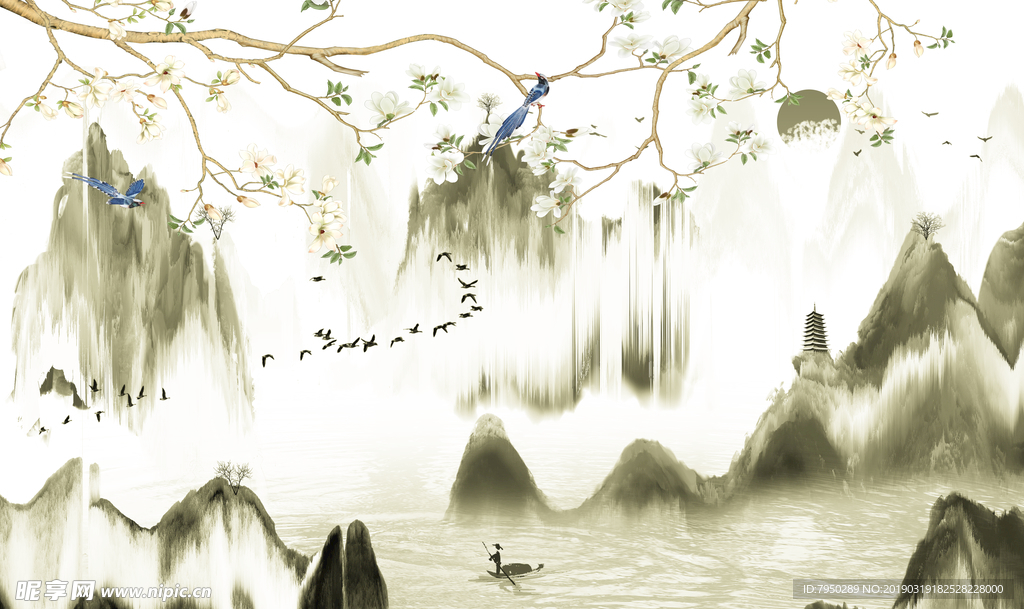 新中式背景墙