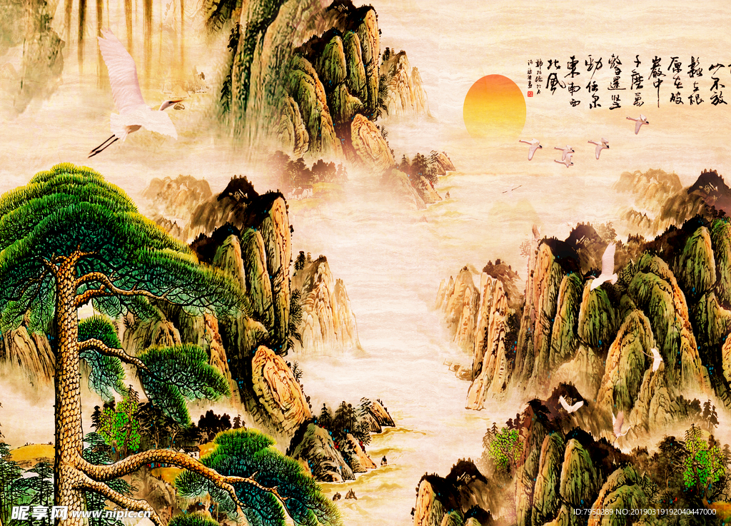 新中式背景墙