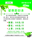 价目表 绿色