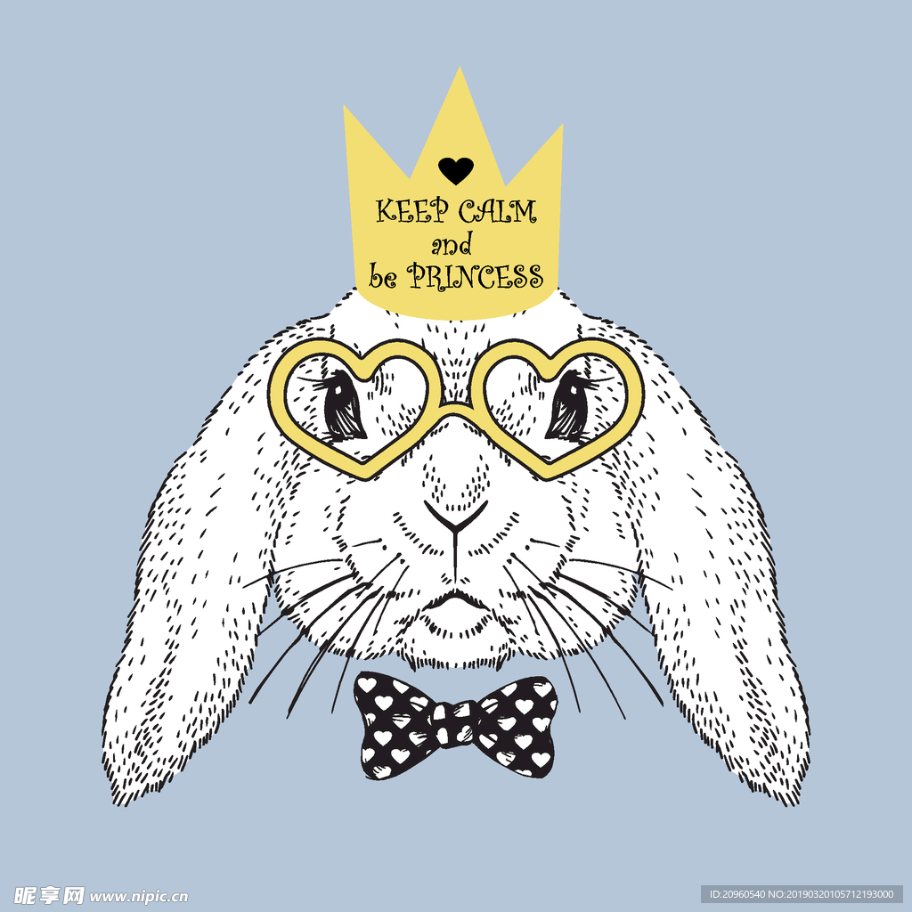 小兔子皇冠图案设计
