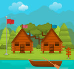 创意度假小木屋风景