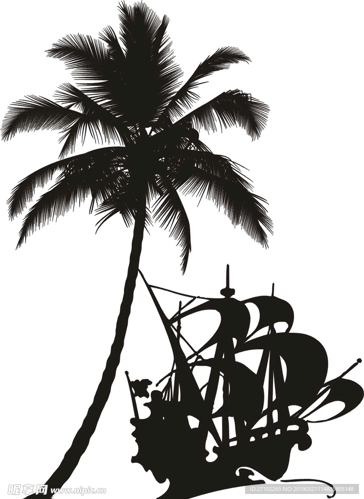 船和椰树