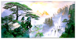 迎客松山水