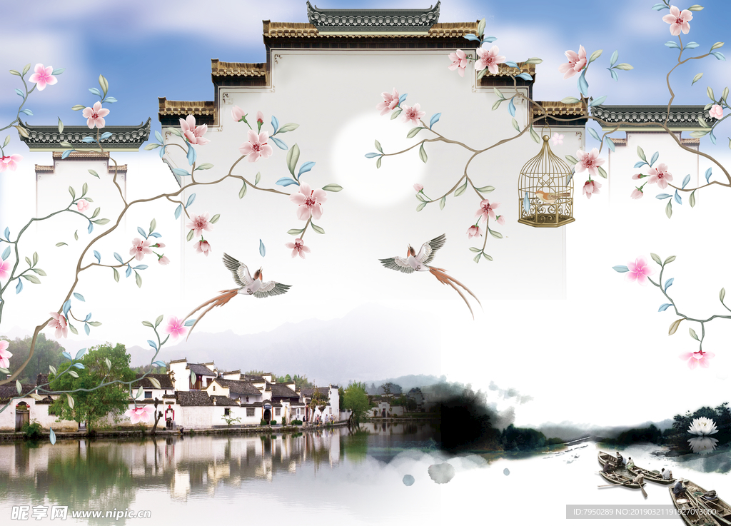 新中式背景墙