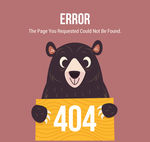 创意404错误页面黑熊