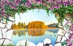 山水石头花背景