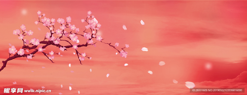 梅花粉红底图
