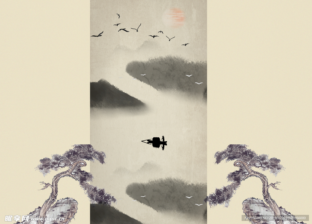 新中式背景墙