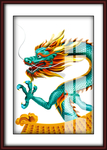 青龙  插画  相框
