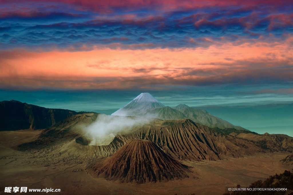 火山口奇观风景8k图片