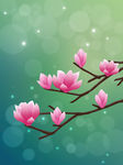 绿色花朵背景