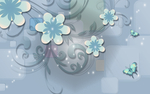简约花花藤琉璃背景立体背景墙