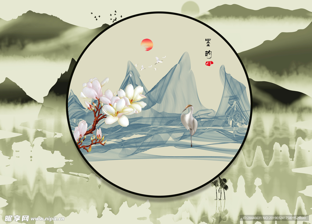 新中式背景墙
