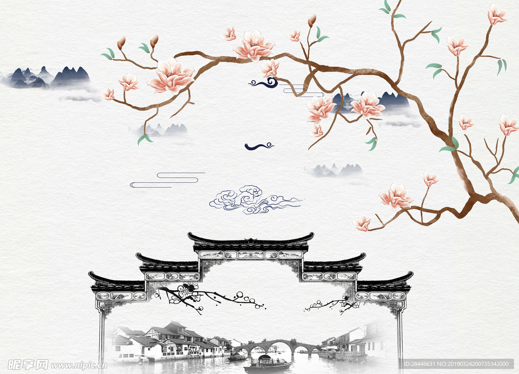 新中式背景墙