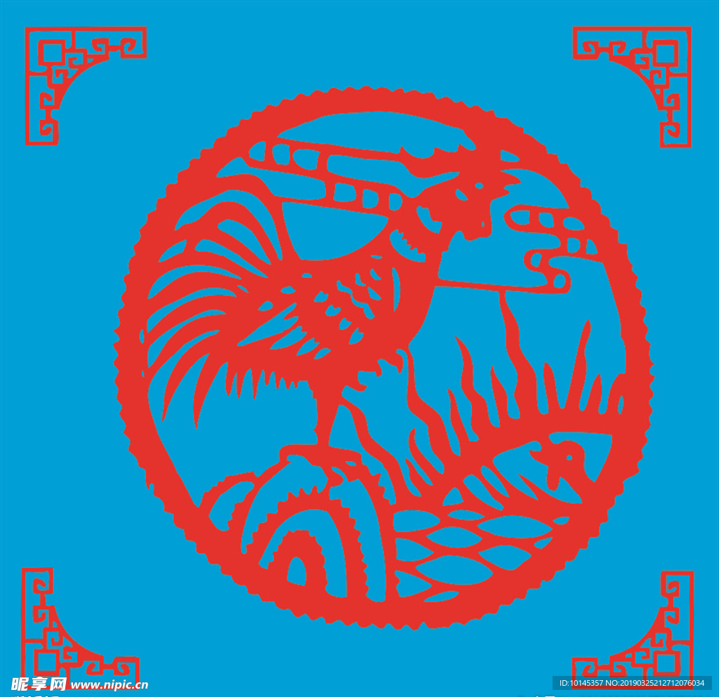 鸡剪纸