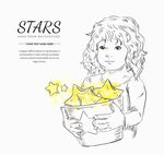 彩绘抱装满星星桶的女孩